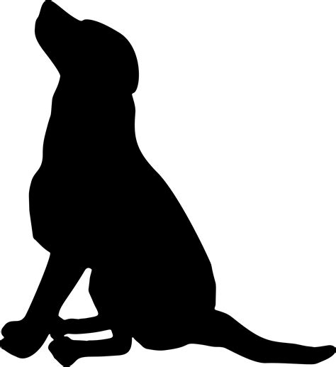 silhouette of dog sitting